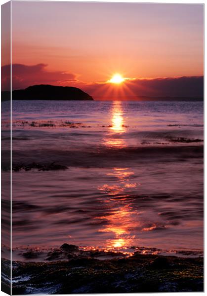 Sunset over Fidra Island Canvas Print by Keith Thorburn EFIAP/b