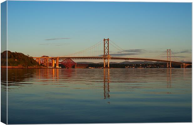 Forth Road Bridge/Rail Bridge Canvas Print by Keith Thorburn EFIAP/b