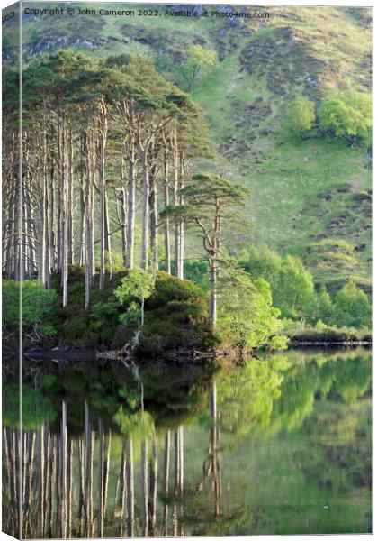 Loch Eilt reflections. Canvas Print by John Cameron