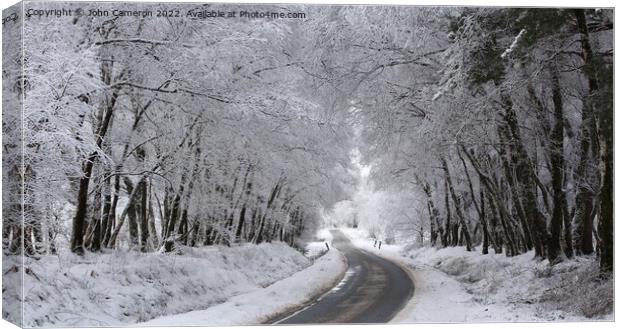 Winter wonderland at Garvan in the Scottish Highlands. Canvas Print by John Cameron