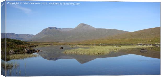 Black Mount on Rannoch Moor from Lochan Na Stainge Canvas Print by John Cameron