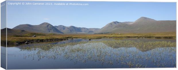 Lochan Na Stainge and the Black Mount. Canvas Print by John Cameron