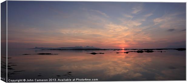 Sunset from Arisaig. Canvas Print by John Cameron