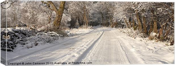 Highland road in winter. Canvas Print by John Cameron