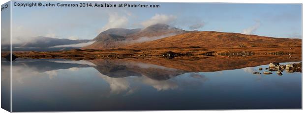  Autumn reflections in Loch Ba. Canvas Print by John Cameron