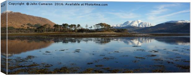 Ben Nevis from Inverscaddle Bay. Canvas Print by John Cameron