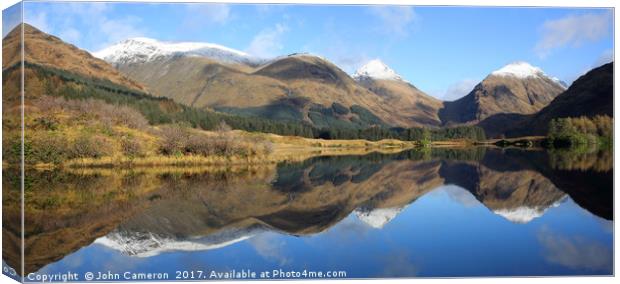 Loch Urr in Glen Etive. Canvas Print by John Cameron