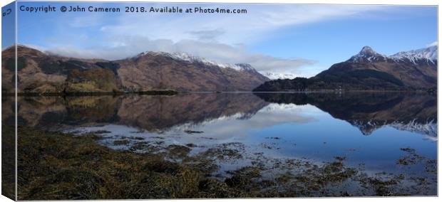 Loch Leven and the Pap of Glencoe. Canvas Print by John Cameron