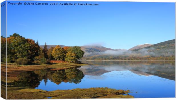Loch Eil in Autumn. Canvas Print by John Cameron