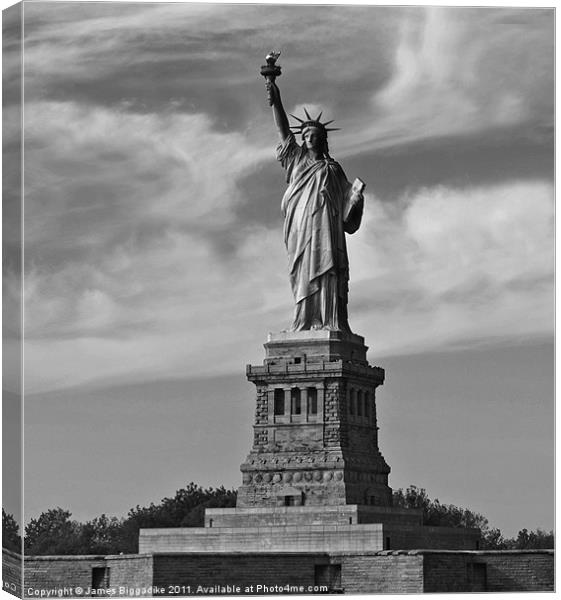 Lady Liberty B&W Canvas Print by J Biggadike
