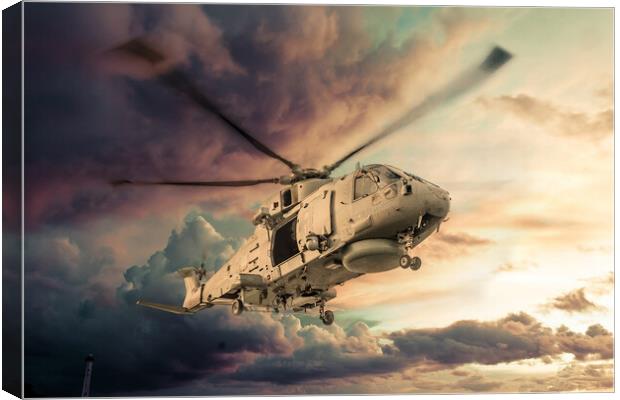 Royal Navy Merlin Helicopter Canvas Print by J Biggadike