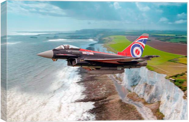 Eurofighter Typhoon Over Dover Canvas Print by J Biggadike