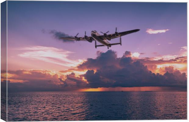 Lancaster over the Sea Canvas Print by J Biggadike