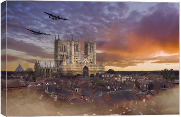 Lancaster Bombers Morning Mist Canvas Print by J Biggadike