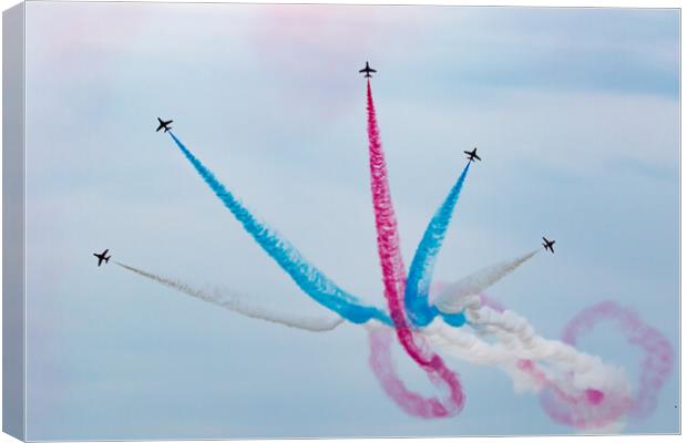 Red Arrows Infinity Break Canvas Print by J Biggadike