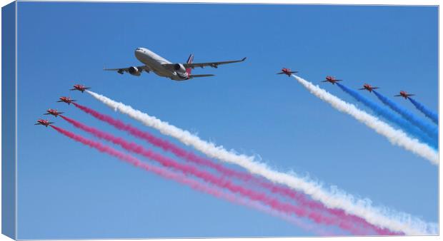 The Red Arrows and Vespina Canvas Print by J Biggadike