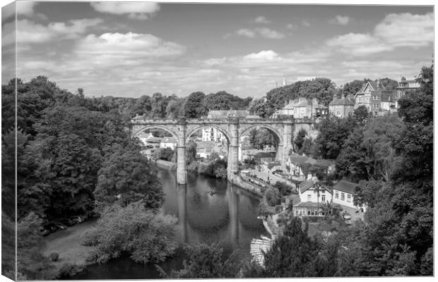 Knaresborough Viaduct black and white Canvas Print by J Biggadike