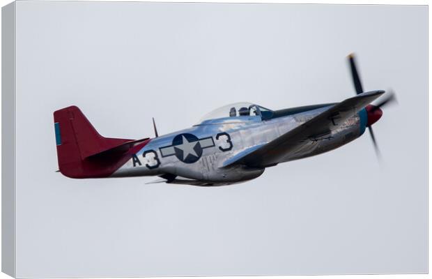P51 Mustang Tall In The Saddle Canvas Print by J Biggadike