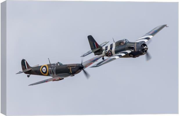 Spitfire and Wildcat Canvas Print by J Biggadike
