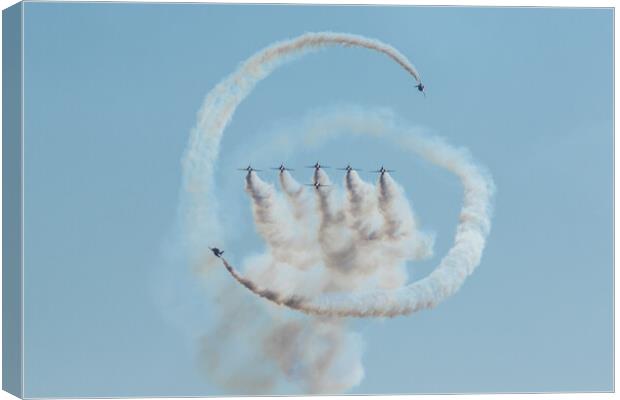 Red Arrows Tornado Canvas Print by J Biggadike