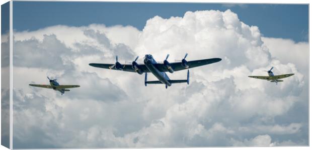 BBMF Lancaster Spitfire Hurricane Canvas Print by J Biggadike