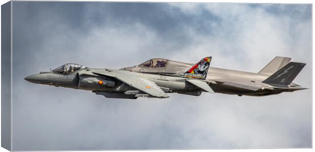 F35 lightning II and Harrier Canvas Print by J Biggadike