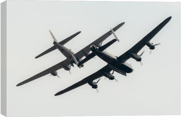 Lancaster and B17 Flying Fortress Canvas Print by J Biggadike