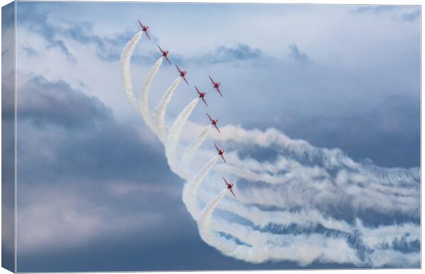The Royal Air Force Red Arrows Canvas Print by J Biggadike