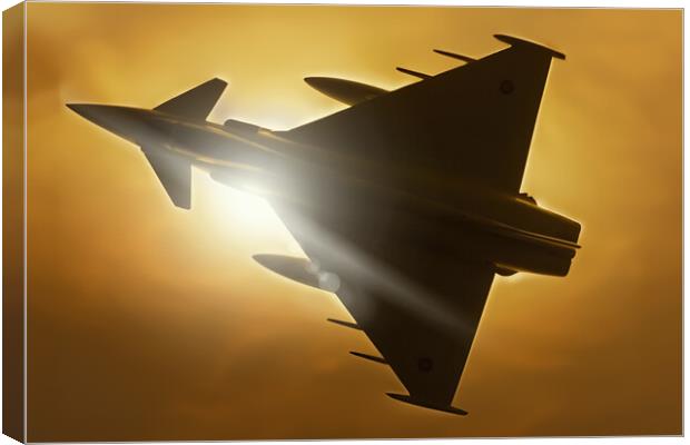 Eurofighter Typhoon Sunset Silhouette Canvas Print by J Biggadike