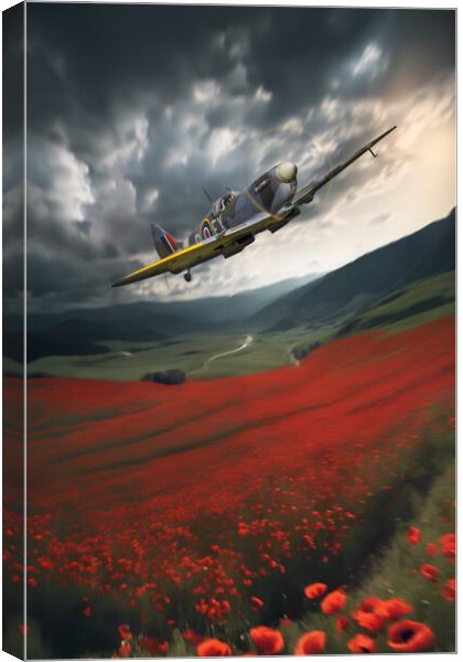 For King and Country Supermarine Spitfire Canvas Print by J Biggadike