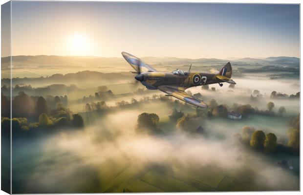 Spitfire Lincolnshire Wolds Canvas Print by J Biggadike
