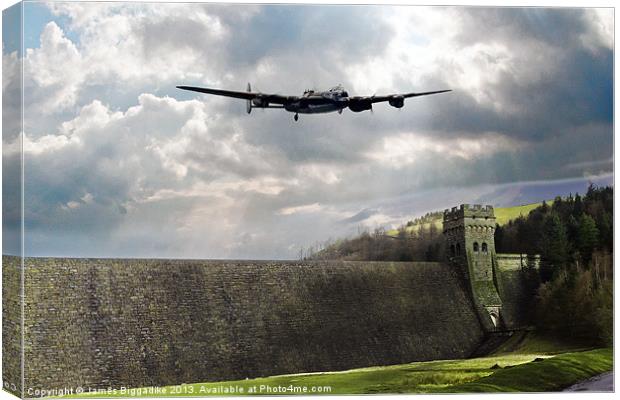 The Dam Busters over The Derwent Canvas Print by J Biggadike