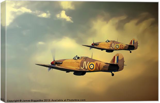 6 Squadron Hurricanes Canvas Print by J Biggadike