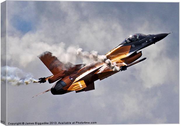 Orange F-16 Canvas Print by J Biggadike