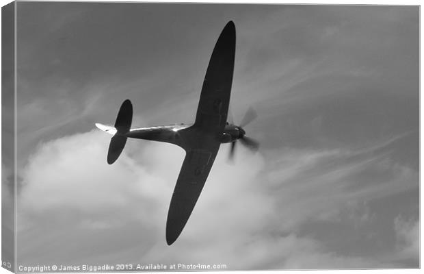 Spitfire Sun Burst Canvas Print by J Biggadike