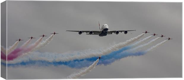 Airbus A380 Fly By Canvas Print by J Biggadike