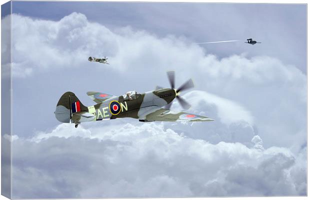 Spitfire XIV,  V-1 Hunter Canvas Print by J Biggadike