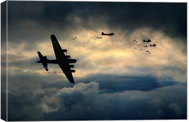 B-17 Battle Damage Canvas Print by J Biggadike