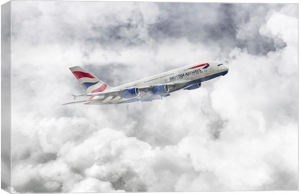 British Airways A380 Canvas Print by J Biggadike