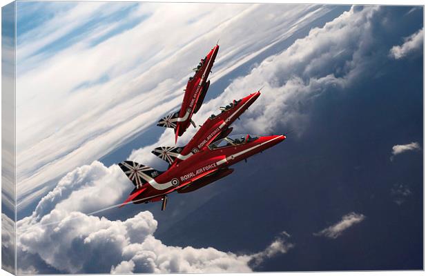 Red Arrows Trio Canvas Print by J Biggadike