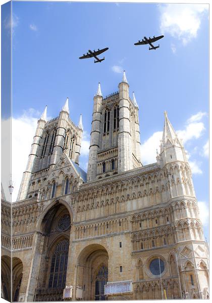 Bombers over the Cathedral Canvas Print by J Biggadike