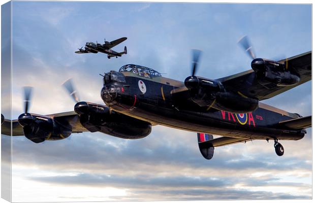 Avro Lancasters  Canvas Print by J Biggadike