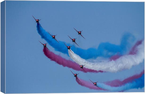 The Red Arrows  Canvas Print by J Biggadike
