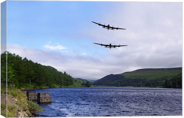 Bombers at the Dam  Canvas Print by J Biggadike