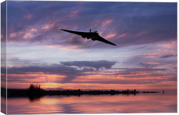 Vulcan Over The Water  Canvas Print by J Biggadike