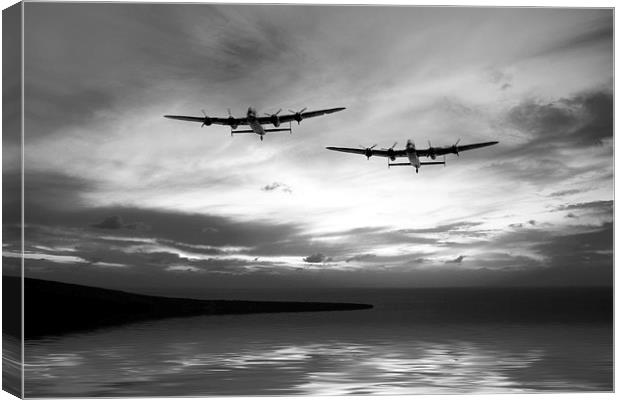 Lancasters Return Mono Version  Canvas Print by J Biggadike