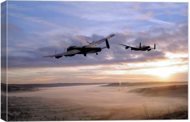 Lancasters Over The Valley  Canvas Print by J Biggadike