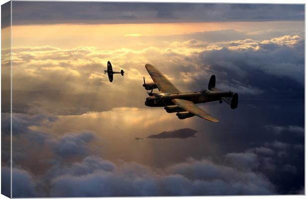 Lancaster Light - Spitfire for Company Canvas Print by J Biggadike