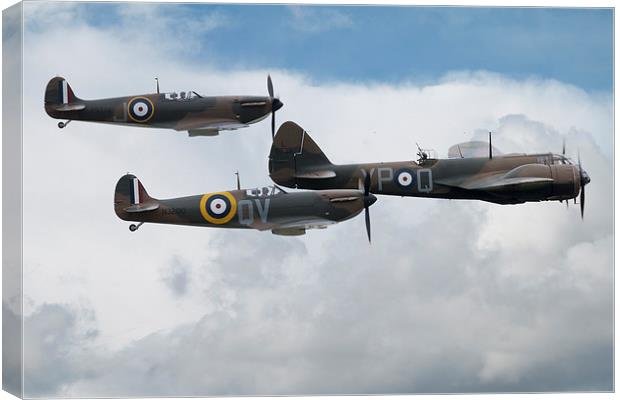 Spitfires and Bristol Blenheim Canvas Print by J Biggadike