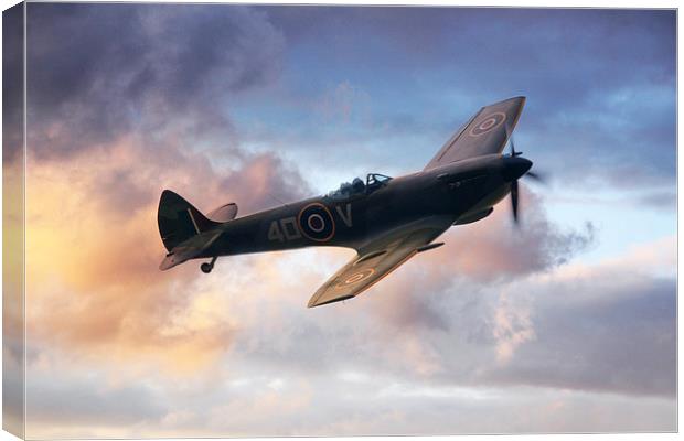  Spitfire Golden Sunrise Canvas Print by J Biggadike